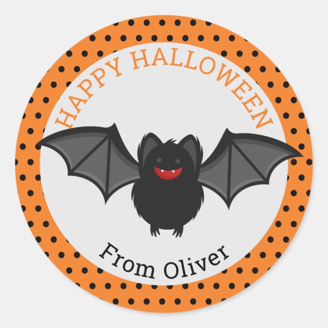 Sticker Halloween Happy Personnalisé (Devant)