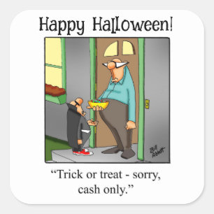 Sticker Halloween Humour "Cash Only"