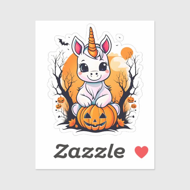 Sticker Halloween licorne (Feuille)
