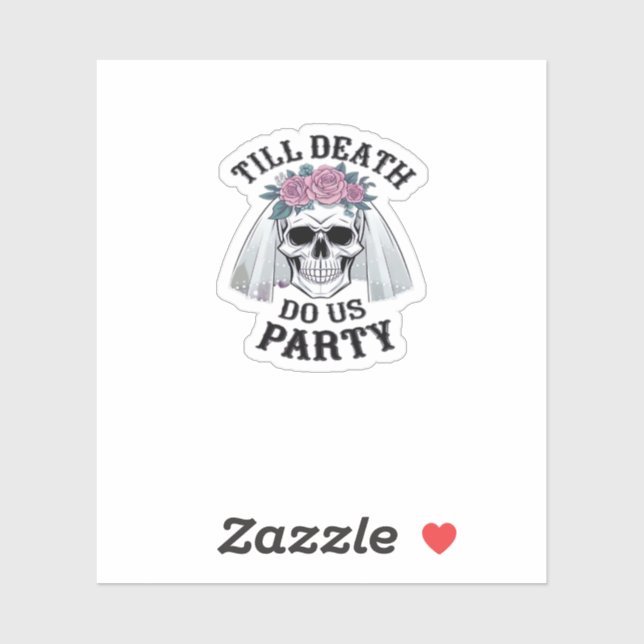 Sticker Halloween Mariage Éffrayant - Jusqu'à la mort Do U (Feuille)
