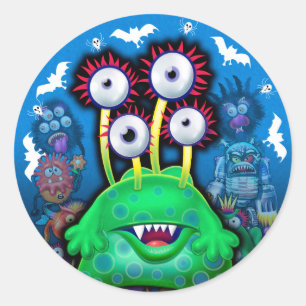 Sticker Halloween Monster Personnalisé.