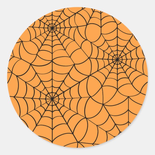 Sticker Halloween Orange avec Spider Web (Devant)