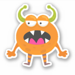 Sticker Halloween Petit Monstre Orange