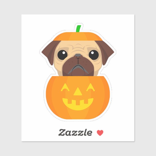 Sticker Halloween Pugkin (Feuille)