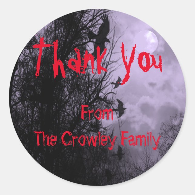 Sticker Halloween Ravens Merci personnalisé (Devant)