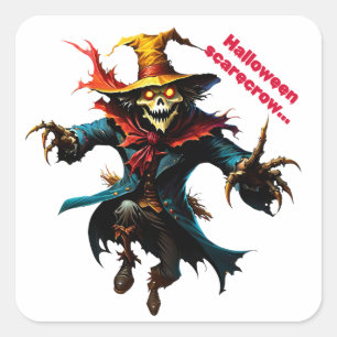 Sticker halloween scarecrow