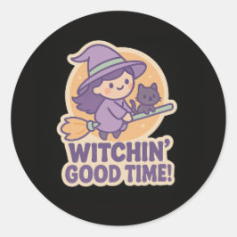 Sticker Halloween sorcière mignonne pour les enfan
