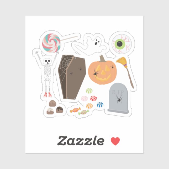 Sticker Halloween Trick ou Treat (Feuille)