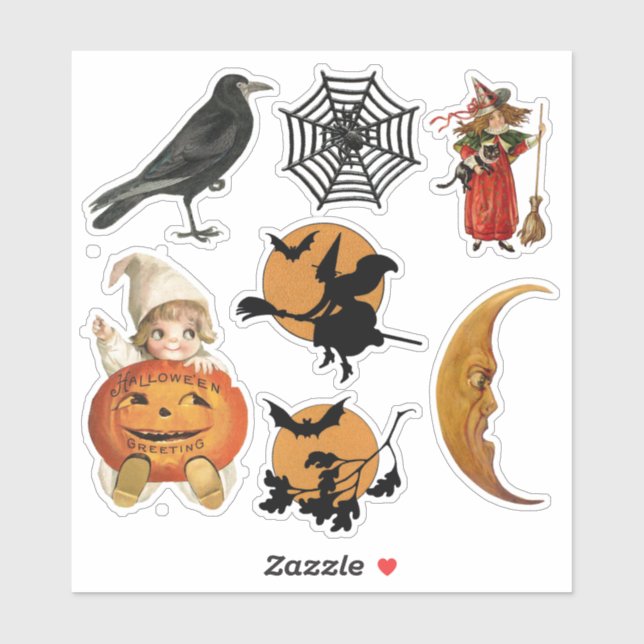 Sticker Halloween Vintage (Feuille)