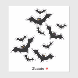 Sticker Hallowen Black Bats