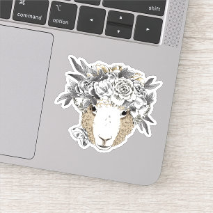 Sticker Halo mouton floral