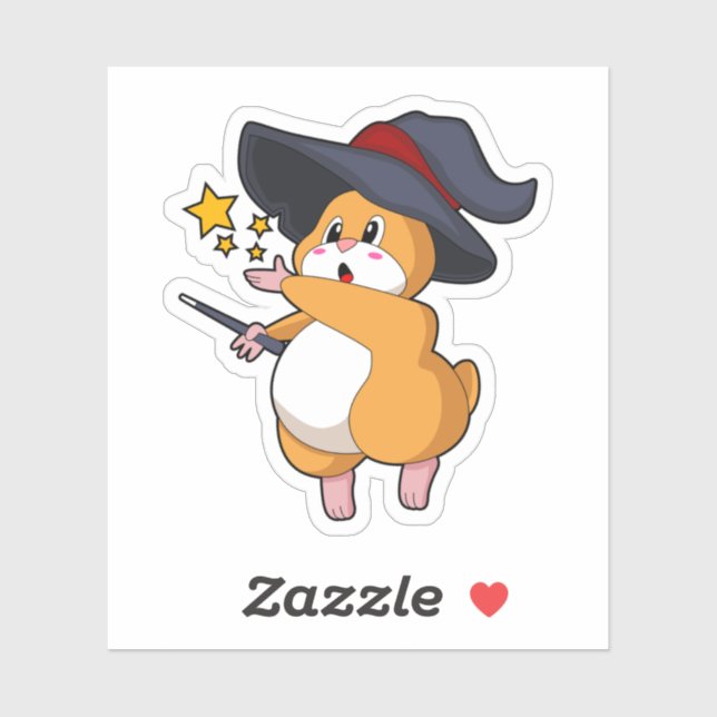 Sticker Hamster as Wizard with Magic mur (Feuille)