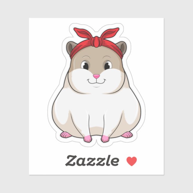 Sticker Hamster avec Bandana (Feuille)