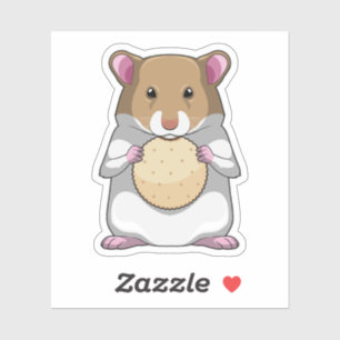 Sticker Hamster avec biscuit