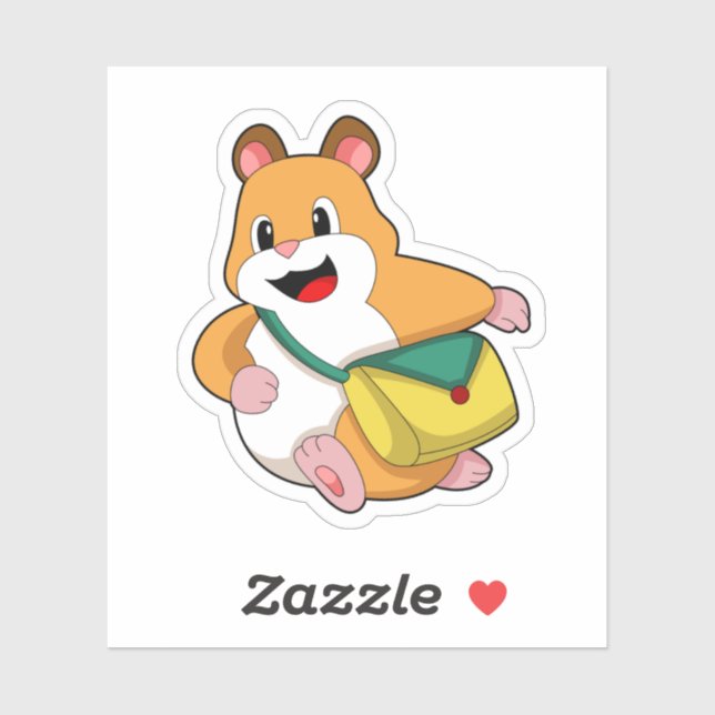 Sticker Hamster avec sac.PNG (Feuille)