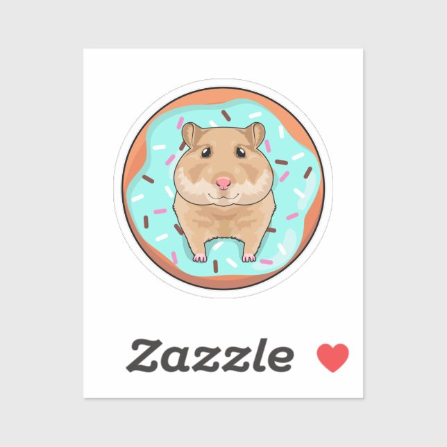Sticker Hamster with Donut (Feuille)