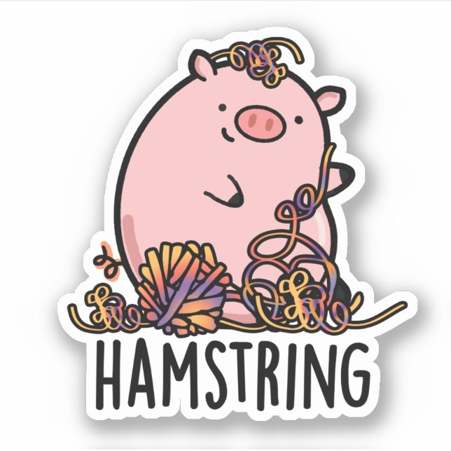 Sticker Hamstring Funny Pig Pun (Devant)