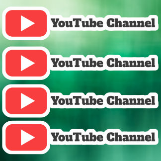 Sticker Handle de canal Youtube personnalisé Médias sociau