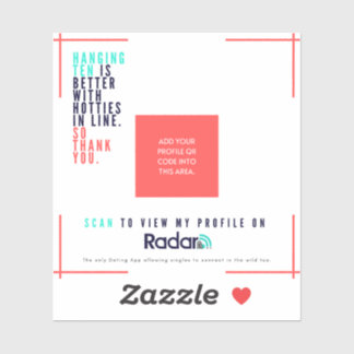 Sticker "Hang Ten" - Carte QR Vinyl SURF