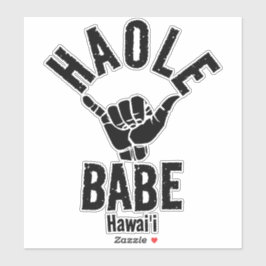 STICKER HAOLE BABE SHAKA HAWAII