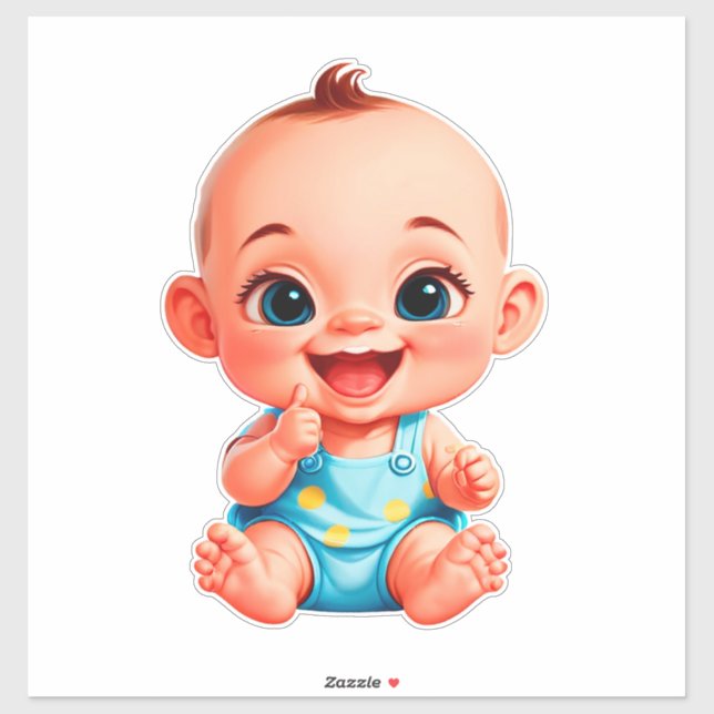 Sticker Happy Baby Cartoon (Feuille)