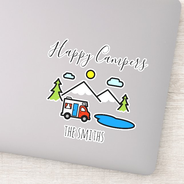 Sticker Happy Campers Camping RV Véhicule récréatif (Détail)