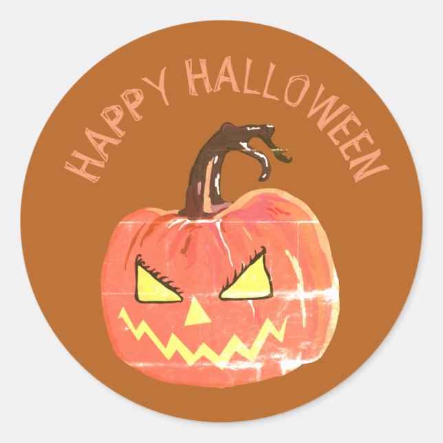 Sticker Happy halloween, Beängstigend Pumpkin (Vorderseite)