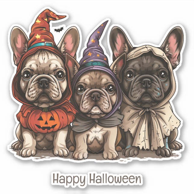 Sticker Happy Halloween Bulldogs français (Devant)