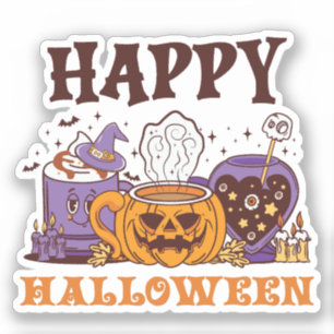 Sticker Happy Halloween café brasse