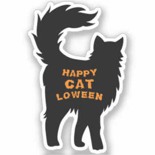Sticker Happy Halloween Chat noir Catloween Vinyl minuscul