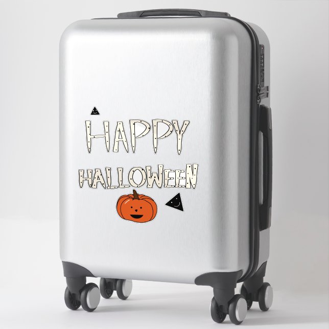 Sticker Happy Halloween Citrouille Design (Sur valise)