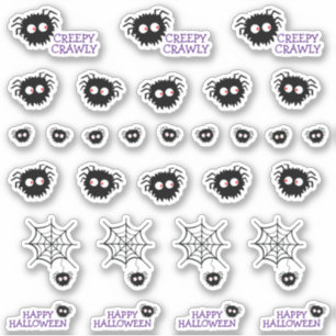 Sticker Happy Halloween Déplaisant Crawly Black Spider Web