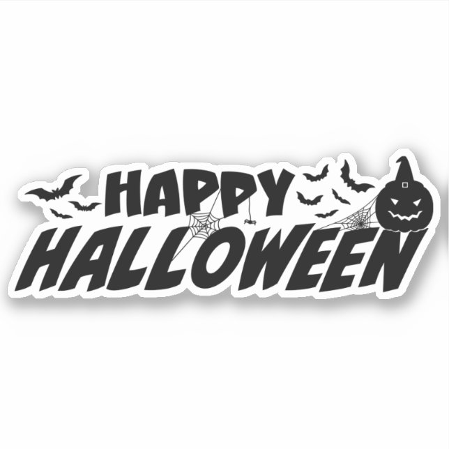 Sticker Happy Halloween Éffrayant (Devant)