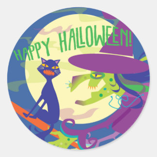 STICKER Happy Halloween Hexe