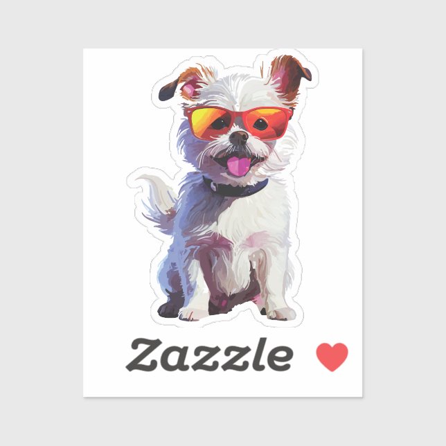 Sticker happy little pup (Feuille)