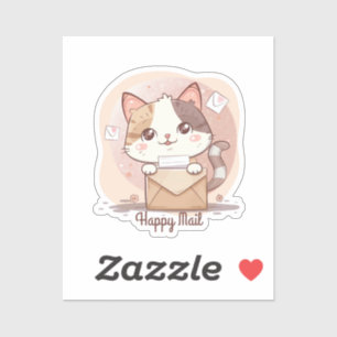 Sticker Happy Mail Cat