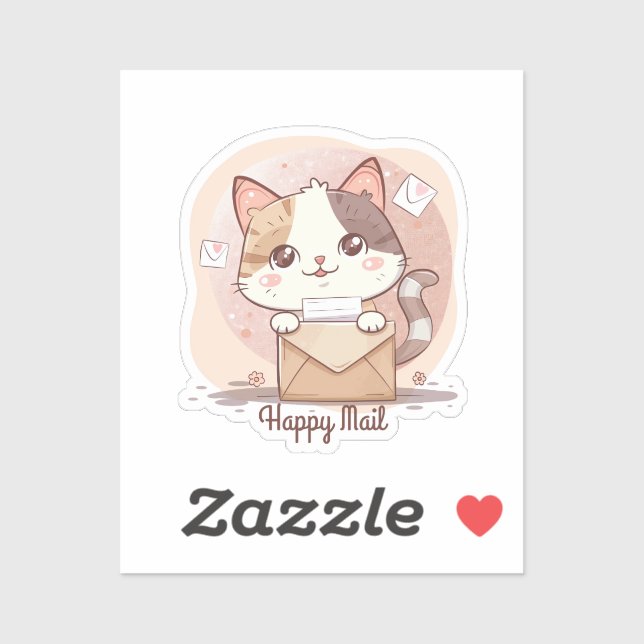 Sticker Happy Mail Cat (Feuille)