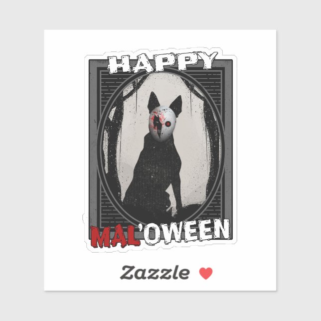 Sticker Happy Mal'oween Malinois Belge Halloween (Feuille)