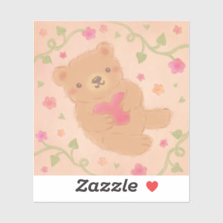 Sticker Happy Valentine's Day with Teddy Bear