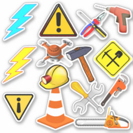 Sticker Hardhat Worker - Outils de boîte à outils