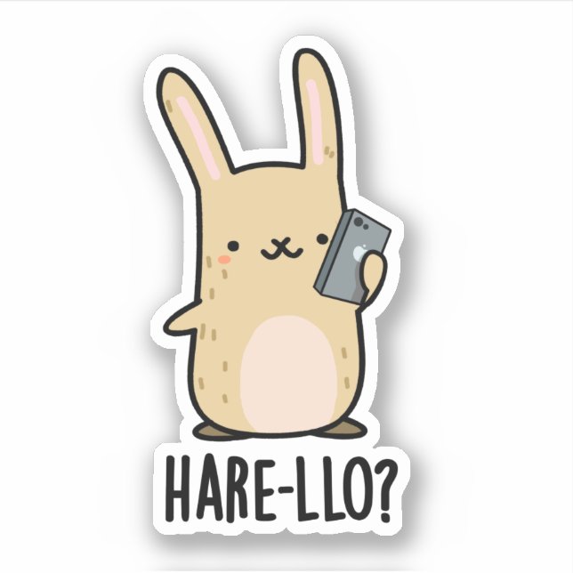 Sticker Hare-Lo Il Funny Hare Rabbit Pun (Devant)