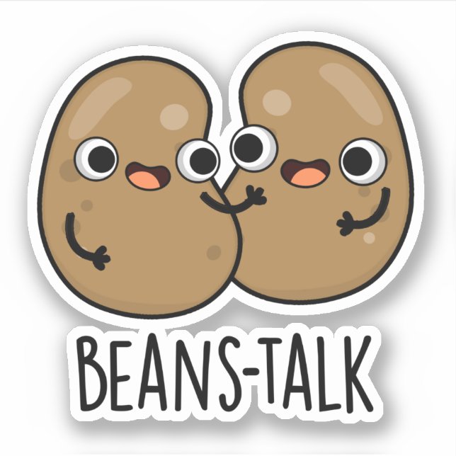 Sticker Haricots Parler amusant Veggie Bean Pun (Devant)