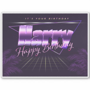 Sticker Harry Name Prénom lila retro