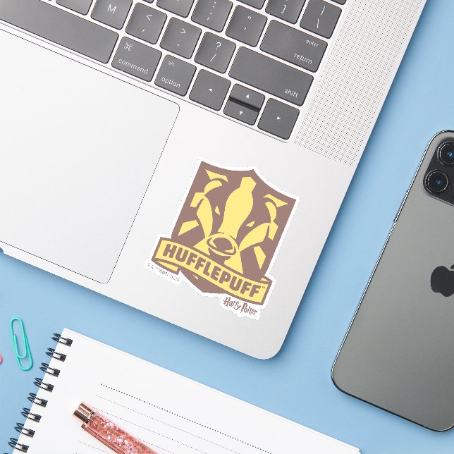 Sticker HARRY POTTER™ | Été Magique HUFFLEPUFF™ Crest (Ordinateur portable avec iPhone)