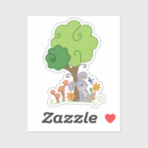 Sticker Hase unterm Baum