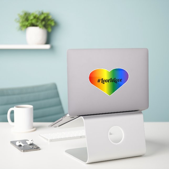 Sticker Hashtag Love Is Love (Ordinateur portable sur le bureau)