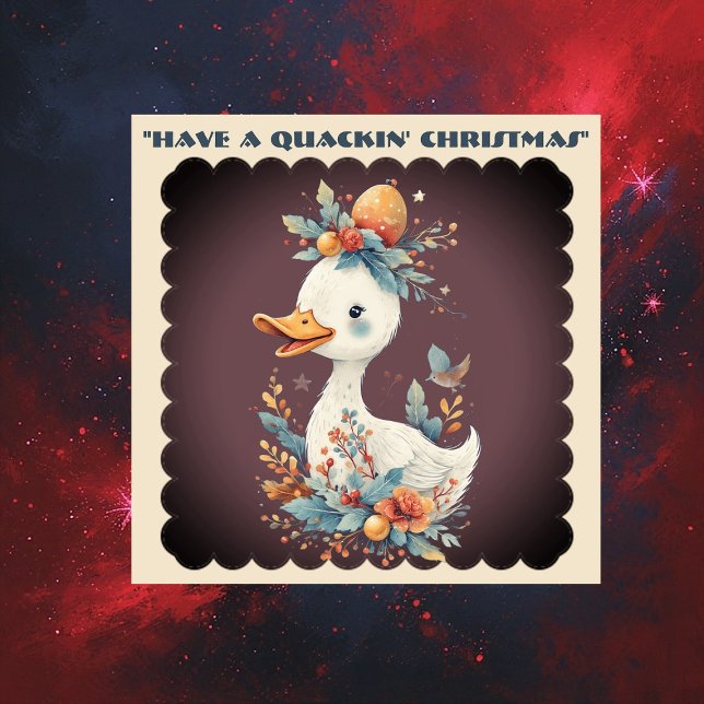 Sticker Have a Quackin' Christmas Duck Whimsical Naughty (Have a Quackin' Christmas Duck Whimsical Naughty Sticker)