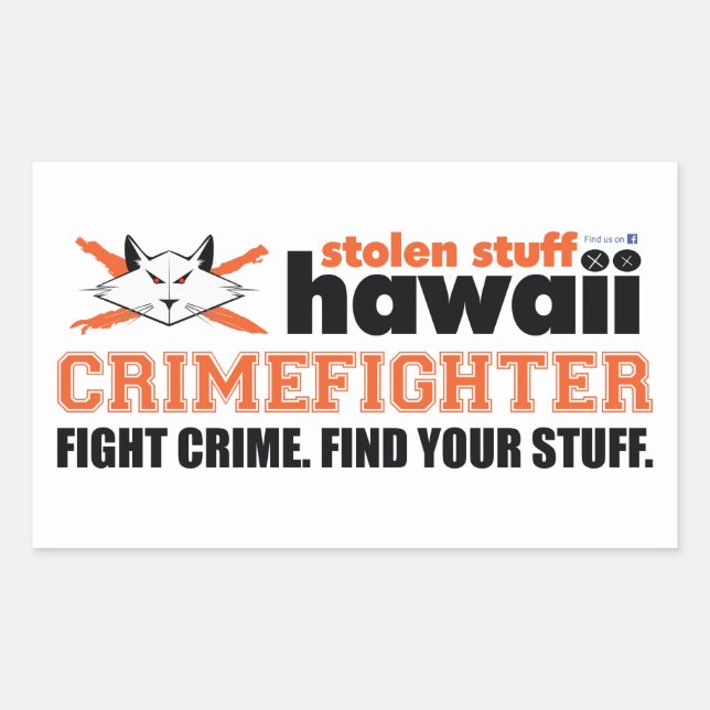 Sticker Hawaii Crimefighter volés (Devant)