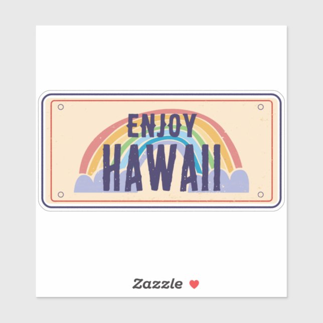 STICKER HAWAII PLATE DE VOITURE PROFITEZ DE HAWAII (Feuille)