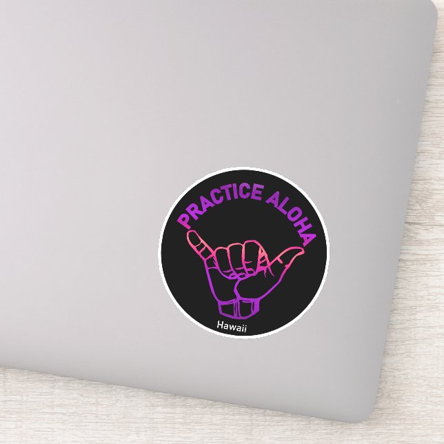 Sticker Hawaii Practice Aloha PurpleRay Shaka (Hang lâche) (Détail)